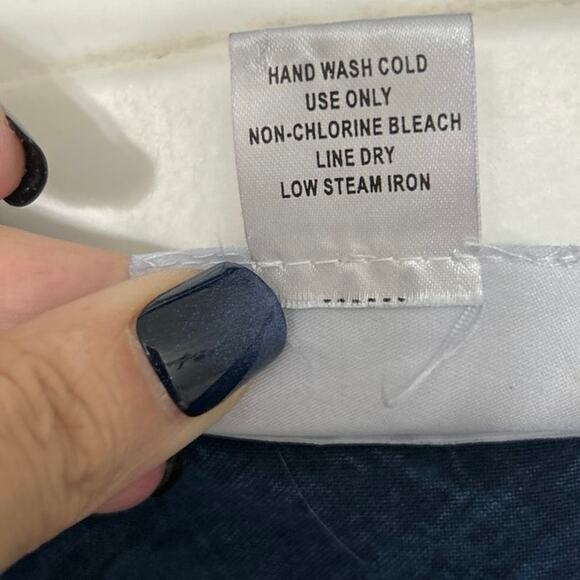 Vintage Expressions Blue Embroidered Rayon Maxi Dress Duster 3X Boho Festival - Picture 10 of 10